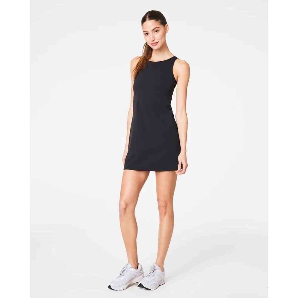 Spanx Get Moving Power Boost Sleeveless Exercise Dress Black Large NWT L Lg